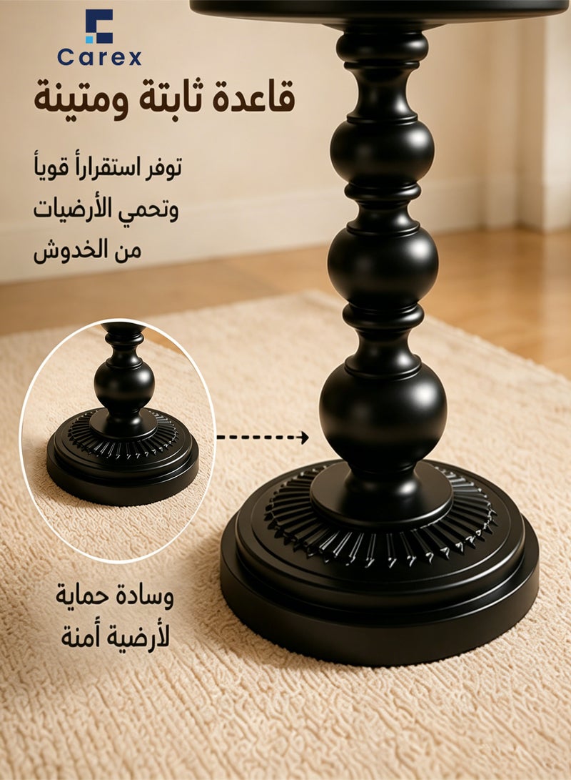 careX Wooden Round Side Table Vintage Design, Stable Base, Versatile for Living Room, Bedroom & Garden - Image 4