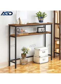 AGD Console side entrance table, to organize and store your needs, coffee corner table - wood - brown/black  - Image 2