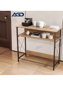 AGD Console side entrance table, to organize and store your needs, coffee corner table - wood - brown/black  - Image 1