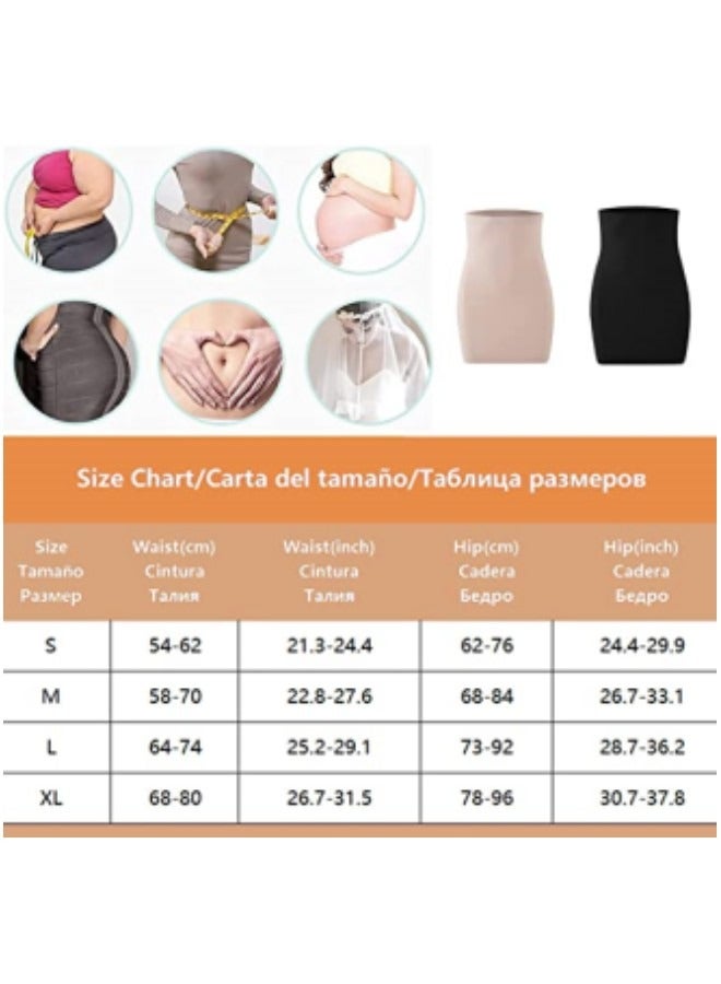 Women's Half Slips Under Dresses High Waist Tummy Control Body Shaper Seamless Shapewear Slip Skirt,Beige  - Image 3
