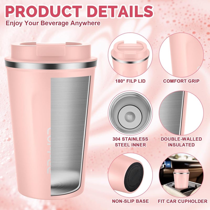 CS COSDDI 12 oz Stainless Steel Vacuum Insulated Tumbler - Coffee Travel Mug Spill Proof with Lid - Coffee Cups for Keep Hot/Ice Coffee,Tea and Beer - Image 5