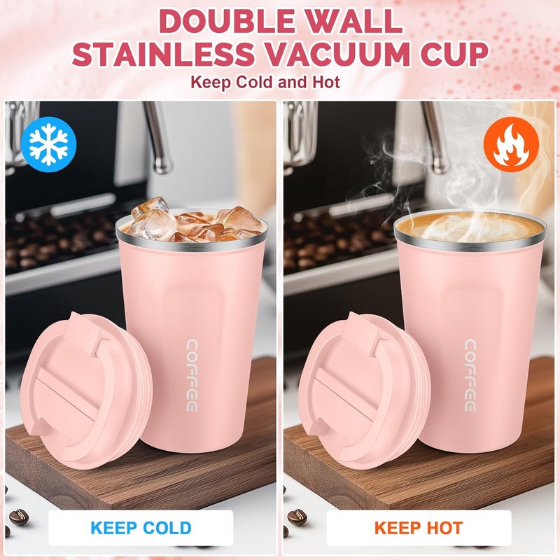 CS COSDDI 12 oz Stainless Steel Vacuum Insulated Tumbler - Coffee Travel Mug Spill Proof with Lid - Coffee Cups for Keep Hot/Ice Coffee,Tea and Beer - Image 4