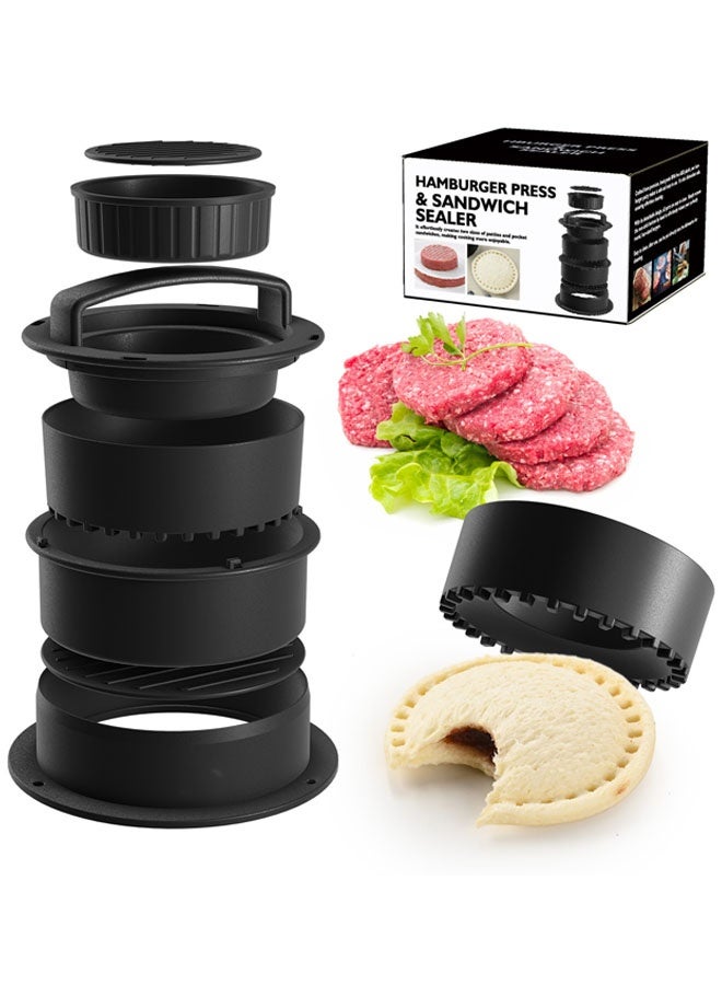 Burger Press, Hamburger Press Patty Maker, 3 in 1 Non Stick Patty Mold for Stuffed Burgers, Sliders, Veggie Beef Burger, Kitchen Barbecue Tool Grilling Accessories - Image 1