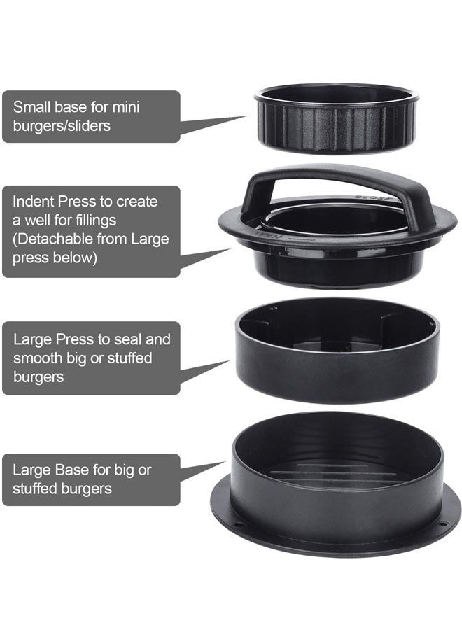 Burger Press, Hamburger Press Patty Maker, 3 in 1 Non Stick Patty Mold for Stuffed Burgers, Sliders, Veggie Beef Burger, Kitchen Barbecue Tool Grilling Accessories - Image 3