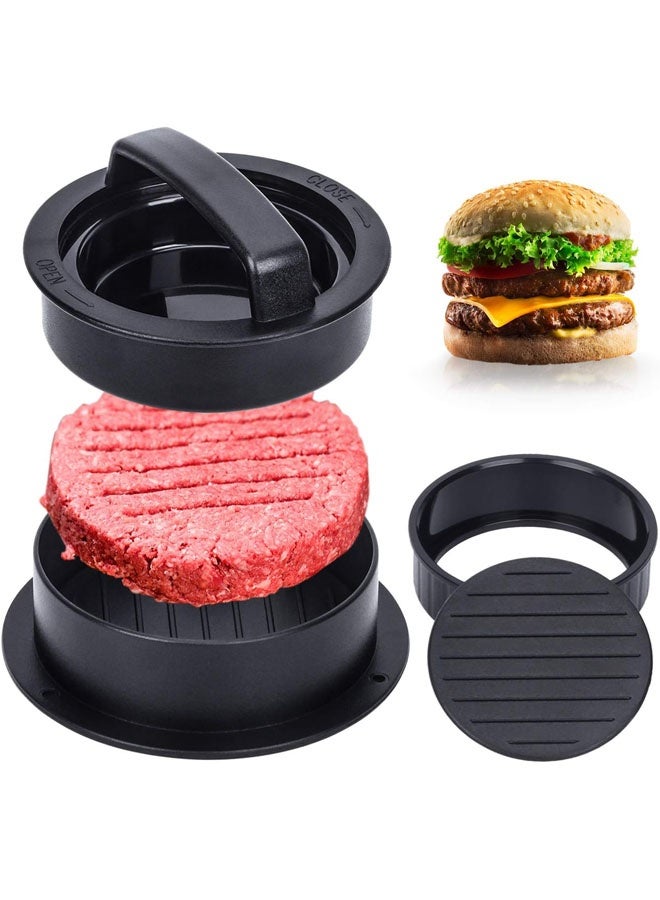 Burger Press, Hamburger Press Patty Maker, 3 in 1 Non Stick Patty Mold for Stuffed Burgers, Sliders, Veggie Beef Burger, Kitchen Barbecue Tool Grilling Accessories - Image 2