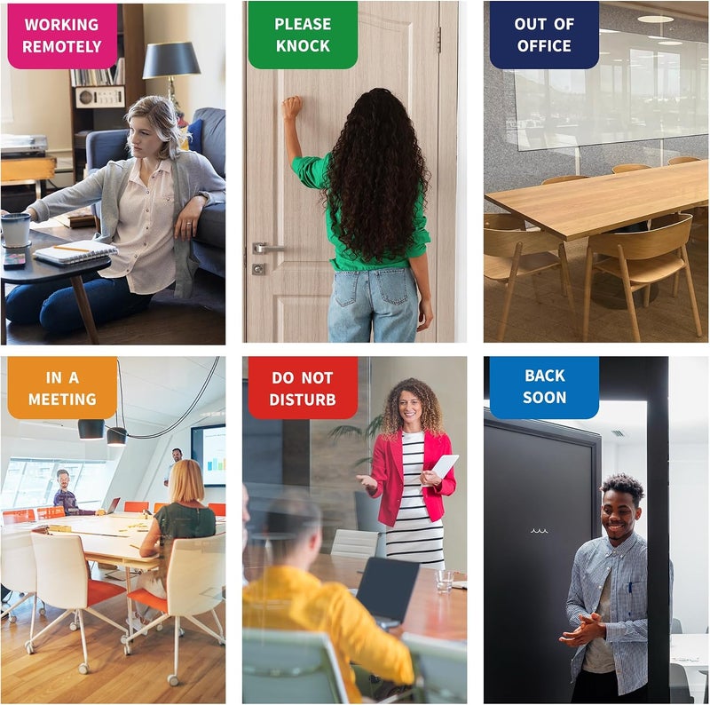 EliteSign Office Door Signs, 6-Option Do Not Disturb Sign for Workplace Privacy, In a Meeting, Out of Office, Please Knock, Working Remotely, Back Soon Slider - Image 5