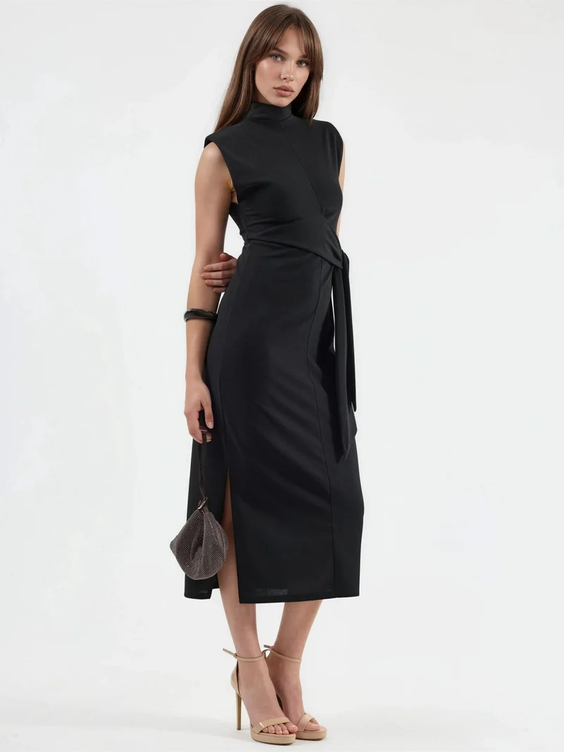 بوسيم BUSEM Midi Dress with Tie Detail