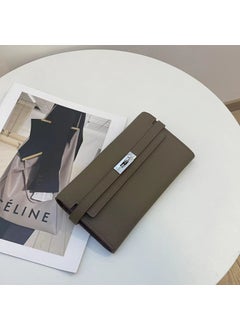 h-Jia Kelly woc long wallet 2023 new womens bag Korean-style mini shoulder messenger bag Womens Small bag mobile phone bag Elephant Gray