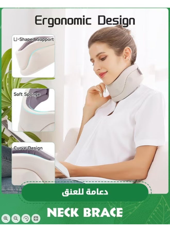 JUE-FISH Neck Brace for Neck Pain and Support for Women,Men-Cervical Collar-Vertebrae Whiplash Wrap for Posture,Sleeping-Spinal Support and Spine Pressure-Soft Neck Brace for Pinched Nerve (Medium(14-17 Inch) - Image 3