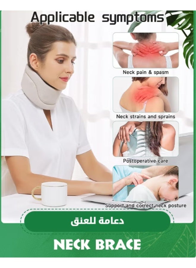JUE-FISH Neck Brace for Neck Pain and Support for Women,Men-Cervical Collar-Vertebrae Whiplash Wrap for Posture,Sleeping-Spinal Support and Spine Pressure-Soft Neck Brace for Pinched Nerve (Medium(14-17 Inch) - Image 2