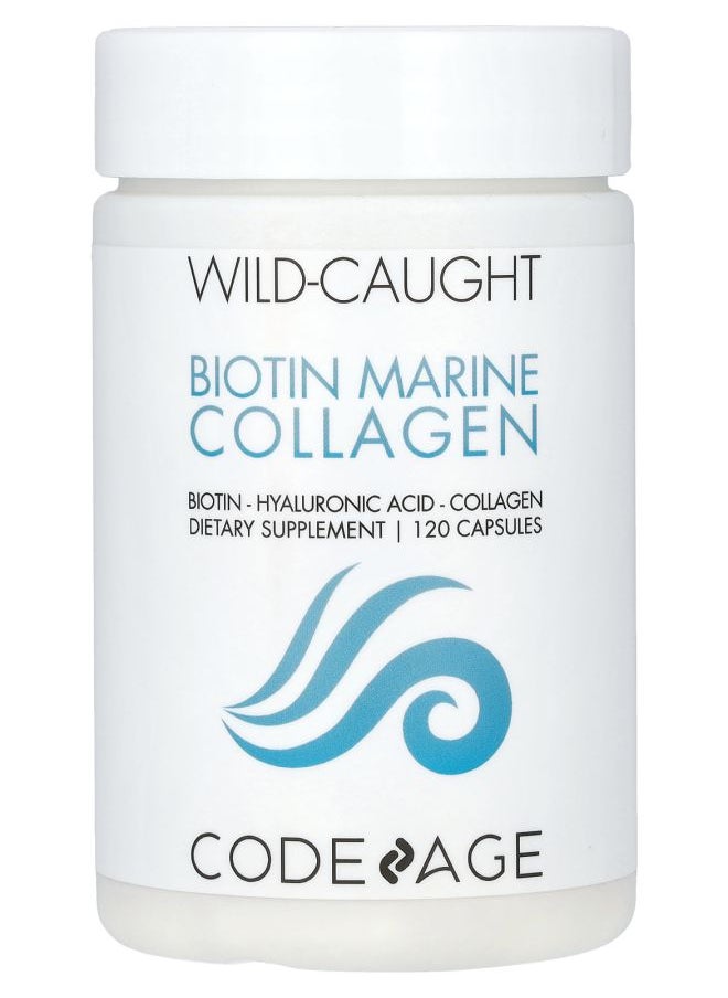 Codeage - Biotin Marine Collagen Wild Caught 120 Capsules - Image 1