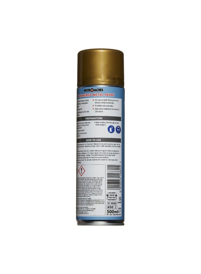Nitro Mors Nitromors Anti-Rust Hammered Metal Spray Paint No Primer Required Color Gold 500ml - Image 2