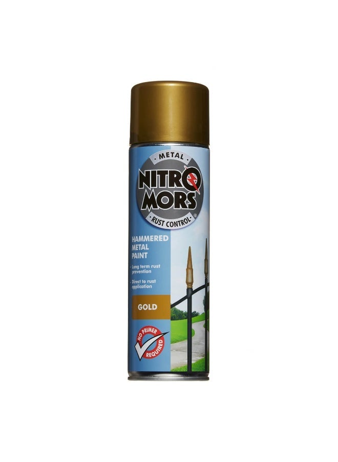 Nitro Mors Nitromors Anti-Rust Hammered Metal Spray Paint No Primer Required Color Gold 500ml - Image 1