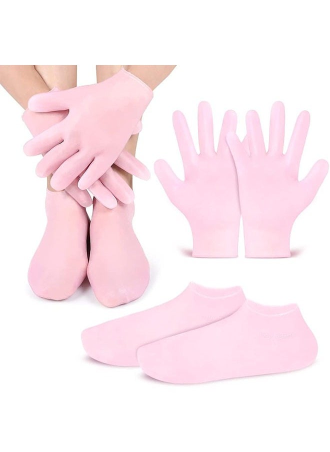 Generic Moisturizing Socks and Gloves Set, Gel Heel Anti Slip SPA Socks for Women Dry Cracking Skin Hand and Foot Care,Siza M(36-39) L(40-43)  - Image 1