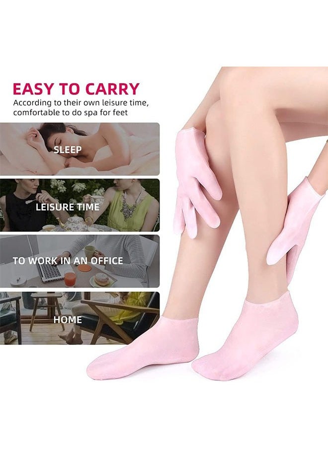 Generic Moisturizing Socks and Gloves Set, Gel Heel Anti Slip SPA Socks for Women Dry Cracking Skin Hand and Foot Care,Siza M(36-39) L(40-43)  - Image 3