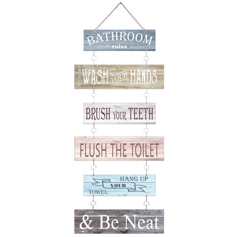 Bathroom Rules Signs Bathroom Wall Art Decor Toilet Wall Accessories Metal Hanging Decoration Farmhouse Toilet SignsColorful