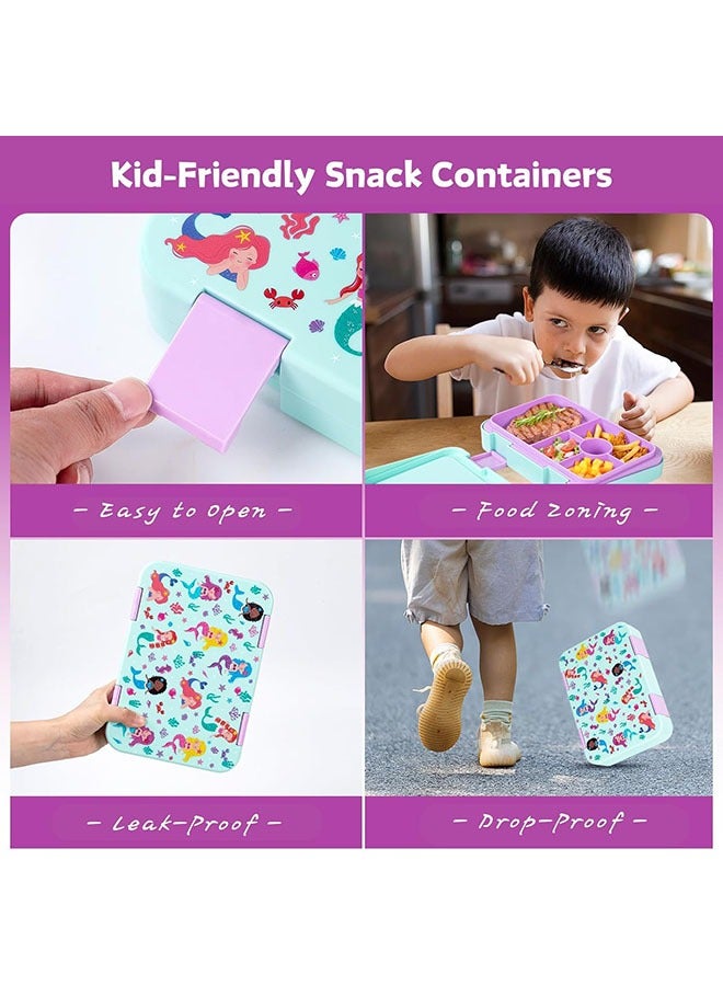 Arabest Bento Lunch Box for Kids & Toddlers, Leak-Proof Lunchbox with 5/6Compartments - Back to School, Snack Containers for On-the-Go Meal, Made with Safe BPA-Free Material,7.9"x5.5",800ML - Image 4
