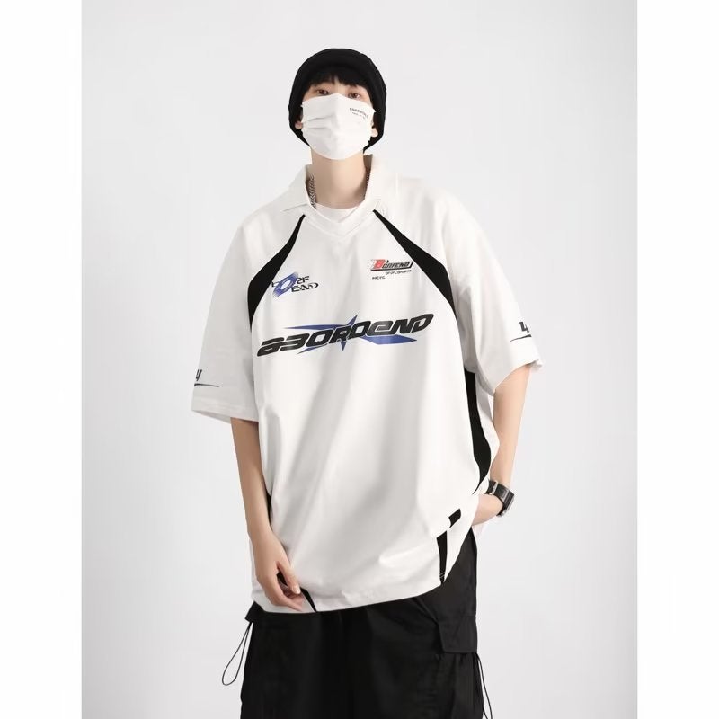 Generic Vintage Street Style Motorcycle Polo Tee White - Image 1