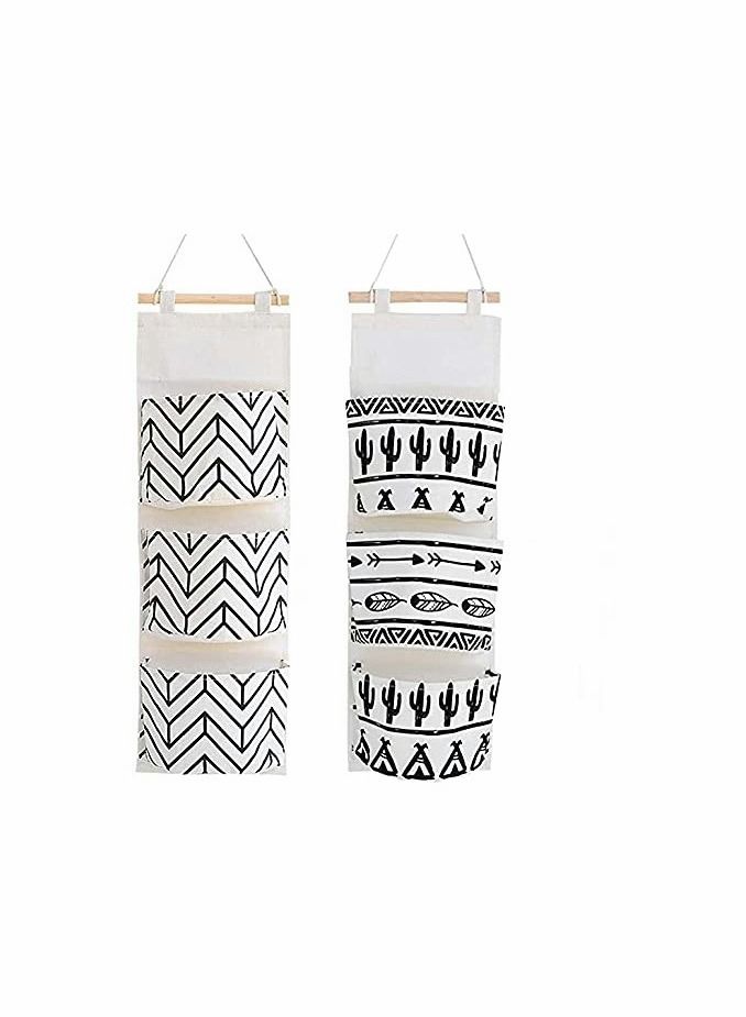 واي آند دي Wall Closet Hanging Storage Bag, Premium Linen Fabric Over The Door Organizer - Image 1