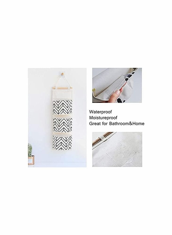 واي آند دي Wall Closet Hanging Storage Bag, Premium Linen Fabric Over The Door Organizer - Image 5
