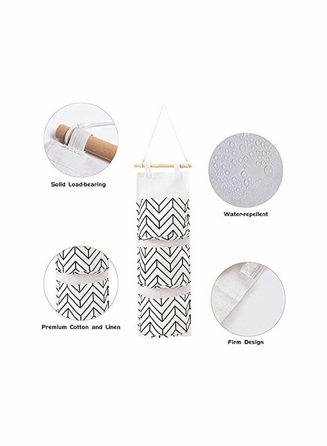 واي آند دي Wall Closet Hanging Storage Bag, Premium Linen Fabric Over The Door Organizer - Image 2