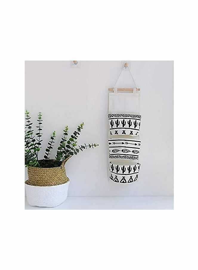 واي آند دي Wall Closet Hanging Storage Bag, Premium Linen Fabric Over The Door Organizer - Image 4