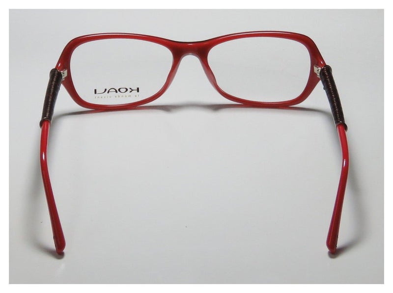 Koali By Morel 7068k Womens/Ladies Designer Full-rim Signature Logo Unique Design Hip Eyeglasses/Eyeglass Frame (52-17-135, Burgundy/Red / Brown) - Image 5