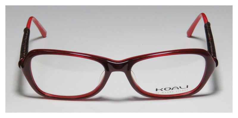 Koali By Morel 7068k Womens/Ladies Designer Full-rim Signature Logo Unique Design Hip Eyeglasses/Eyeglass Frame (52-17-135, Burgundy/Red / Brown) - Image 3