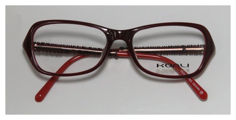 Koali By Morel 7068k Womens/Ladies Designer Full-rim Signature Logo Unique Design Hip Eyeglasses/Eyeglass Frame (52-17-135, Burgundy/Red / Brown) - Image 2