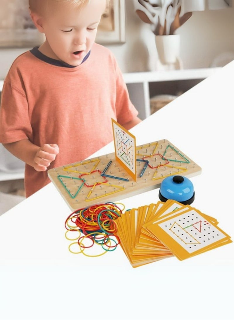 Battle Nail Board Game for Kids – Color Matching Challenge Toy with Rubber Rings, Screw Board, Cards  Bell – Enhances Focus, Speed, Color Recognition  Visual Matching Skills – Educational Competitiv - Image 3