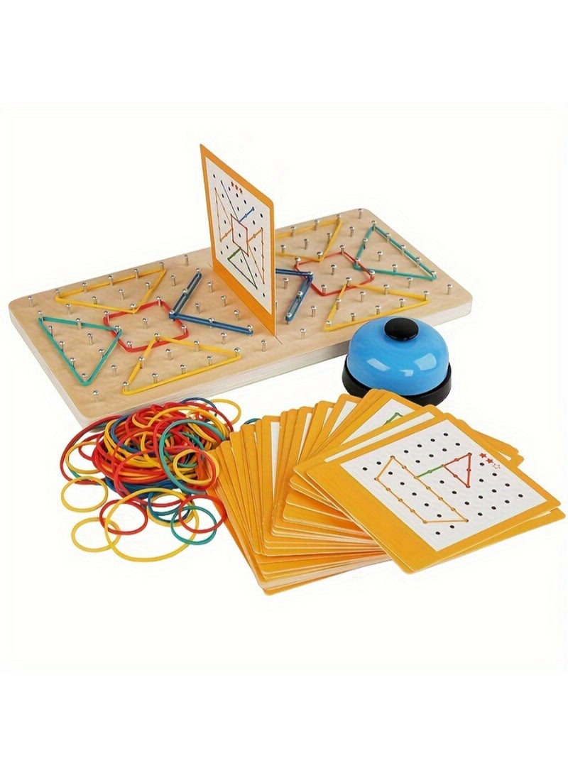 Battle Nail Board Game for Kids – Color Matching Challenge Toy with Rubber Rings, Screw Board, Cards  Bell – Enhances Focus, Speed, Color Recognition  Visual Matching Skills – Educational Competitiv - Image 1