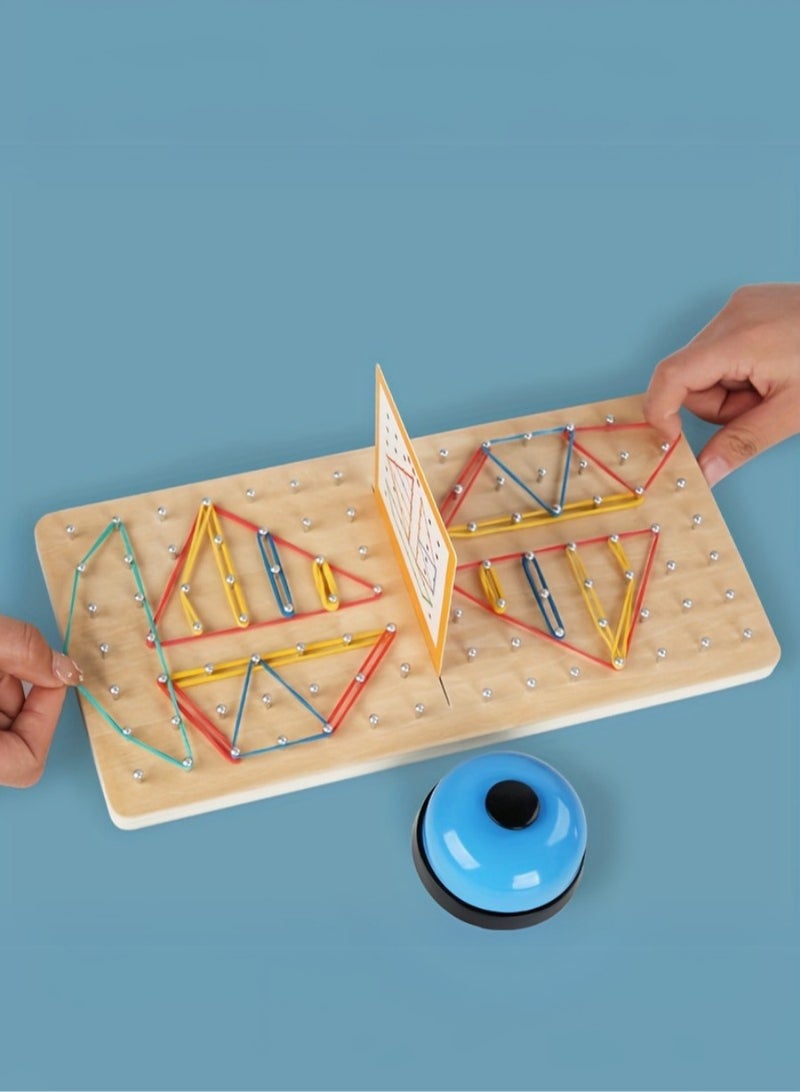 Battle Nail Board Game for Kids – Color Matching Challenge Toy with Rubber Rings, Screw Board, Cards  Bell – Enhances Focus, Speed, Color Recognition  Visual Matching Skills – Educational Competitiv - Image 4