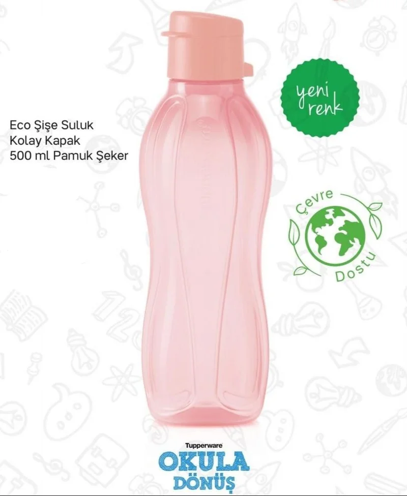 Tupperware 500 ml Eco Water Bottle Set of 2 Blue Pink