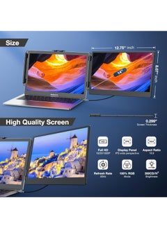 V2COM V2COM Portable Laptop Screen Extender-S1 Slim 14" IPS FHD 1080P Extended Portable Monitor for Laptop,TYPE-C Travel Laptop Monitor Extender with Kickstand,Plug and Play with Wins/Mac/Linux/Chrome/PS5  - Image 5