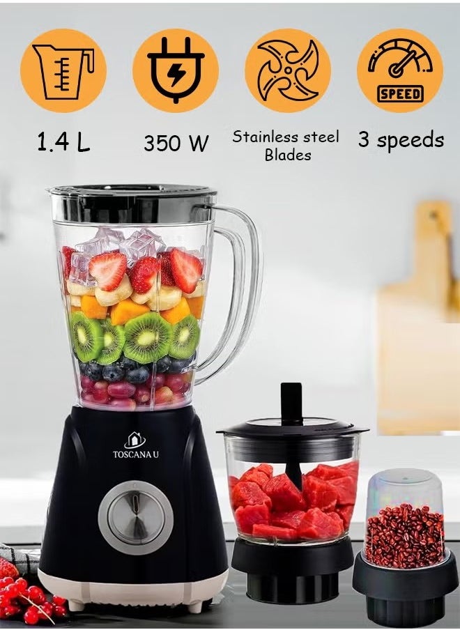 TOSCANA U - 2 in 1 Set of 300ml 400W Turkish Coffee Maker and 350W 1.4L 3 in 1 Electric Blender with Meat Grinder, Coffee Grinder and Spices Attachment - Image 1