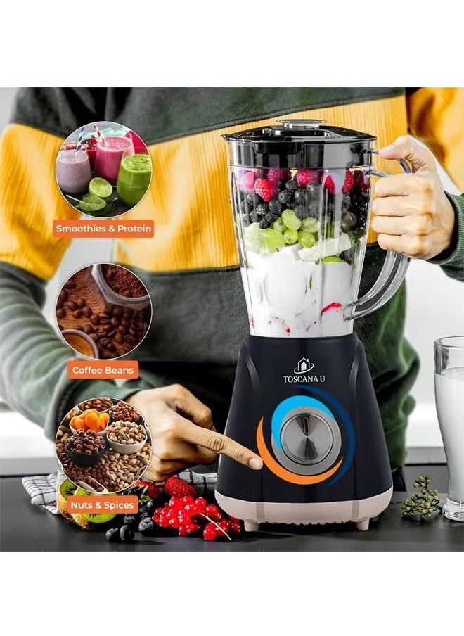 TOSCANA U - 2 in 1 Set of 300ml 400W Turkish Coffee Maker and 350W 1.4L 3 in 1 Electric Blender with Meat Grinder, Coffee Grinder and Spices Attachment - Image 1