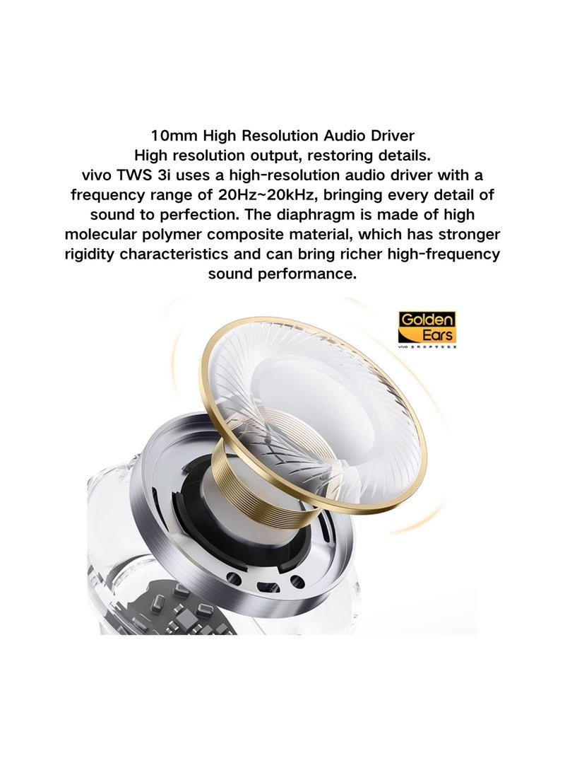 vivo - vivo TWS A3 True Wireless Earbuds - Swan White, 10mm Dynamic Driver, IP54, Bluetooth 5.3 - Image 1