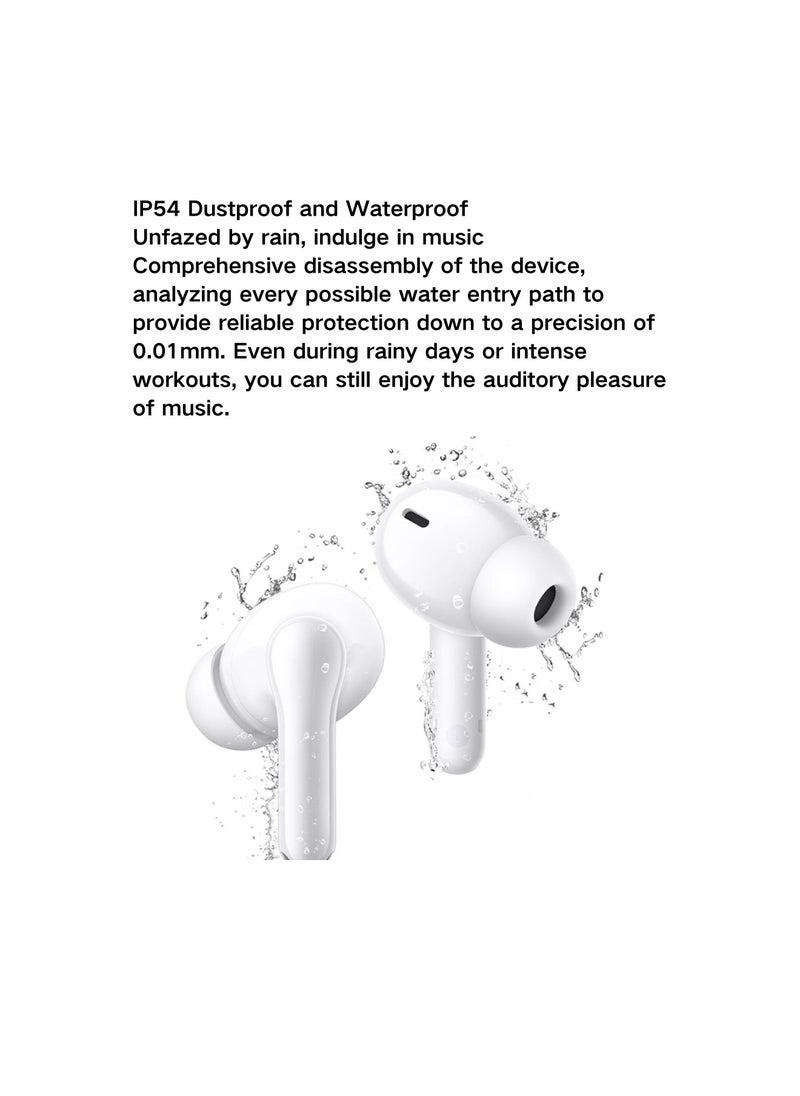 vivo - vivo TWS A3 True Wireless Earbuds - Swan White, 10mm Dynamic Driver, IP54, Bluetooth 5.3 - Image 1
