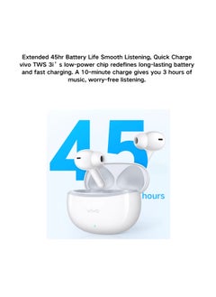 vivo vivo TWS A3 True Wireless Earbuds - Swan White, 10mm Dynamic Driver, IP54, Bluetooth 5.3  - Image 5