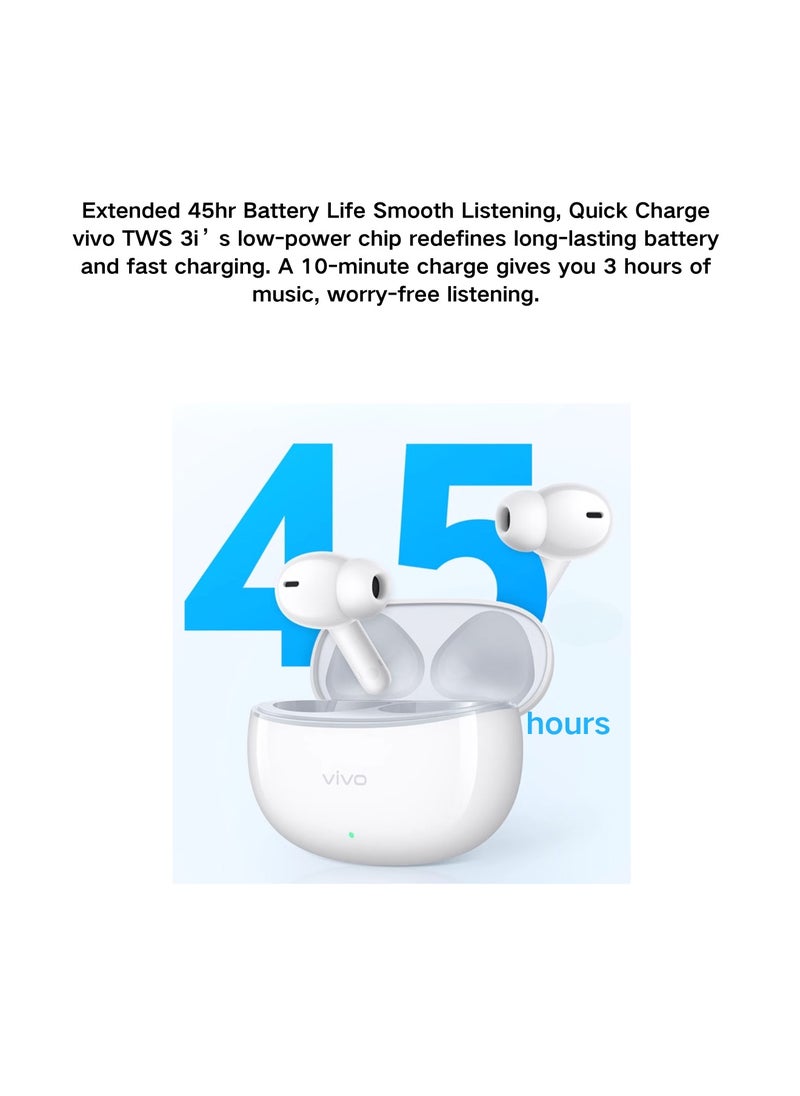 vivo - vivo TWS A3 True Wireless Earbuds - Swan White, 10mm Dynamic Driver, IP54, Bluetooth 5.3 - Image 1