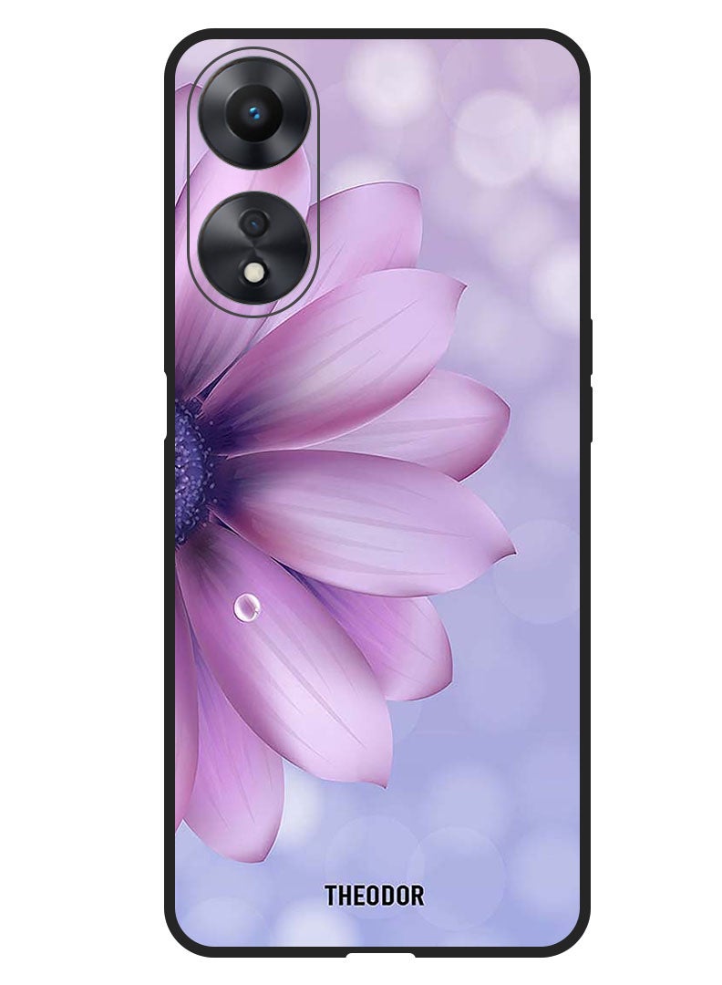 Theodor Protective Case Anti Scratch Shock Proof Bumper Cover For Oppo A1 5G Purple Flower - Image 1