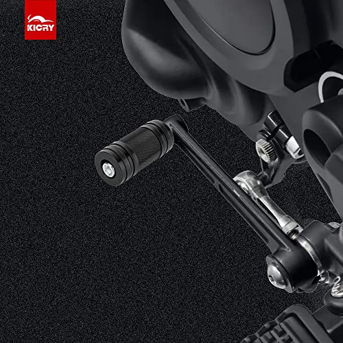 KICRY Motorcycle Shifter Peg Shift Lever Black/Chrome CNC Billet Foot Pegs Compatible with Harley Davidson Sportster Touring Softail Street Glide Road Dyna (Black-C,1pcs) - Image 4