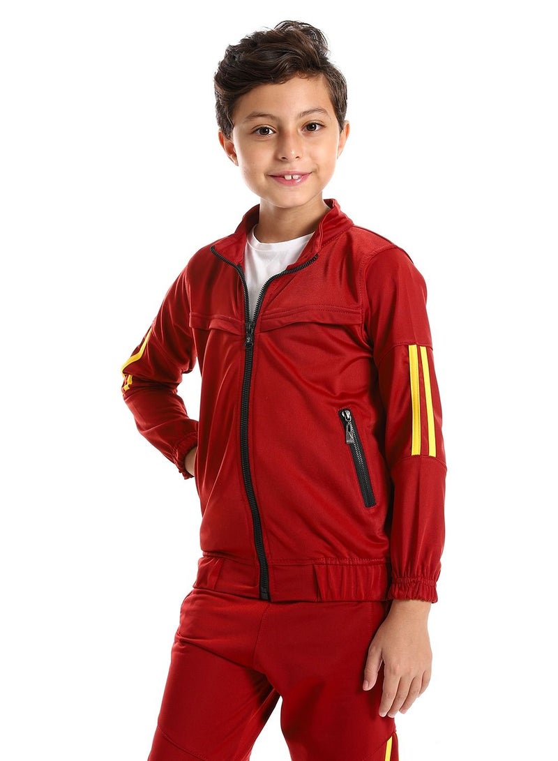 سيزار بدلة تدريب للأولاد مع جيوب وتصميم خطي - Image 3