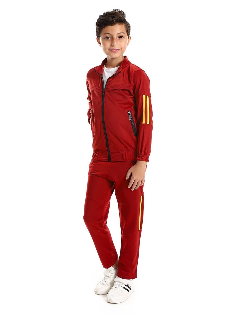 سيزار بدلة تدريب للأولاد مع جيوب وتصميم خطي - Image 2