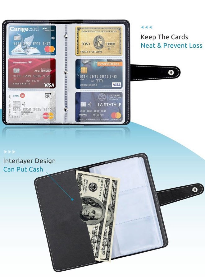 GAUENEEN Credit Card Holder, Leather Business Card Organizer with 96 Card Slots, Professional Card Book Case for Cards and Important Documents to Prevent Loss or Damage - Image 5