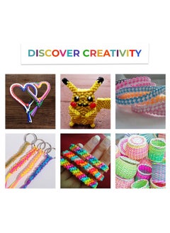 Darice Darice Lanyard String Kit - 15 Pack Plastic Gimp String with Assorted Colors - Glitter and Solid Boondoggle String for Weaving - Lacing Cord for Bracelets DIY Keychains Crafts  - Image 5