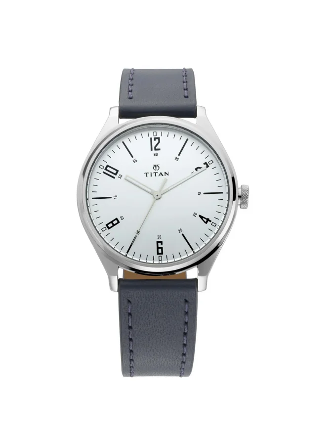 تيتان Men's Leather Analog Watch 1802SL02 - 41 mm