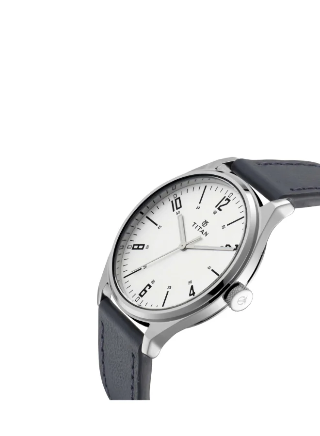 تيتان Men's Leather Analog Watch 1802SL02 - 41 mm