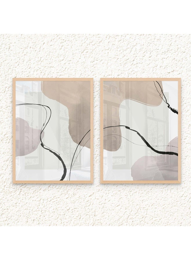 آرت دیکور  ديكور فني، طباعة بورتريه فنية جميلة مؤطرة، فن تجريدي حديث، مطبوعات معاصرة بسيطة لغرفة المعيشة، غرفة النوم، المكتب - Image 1