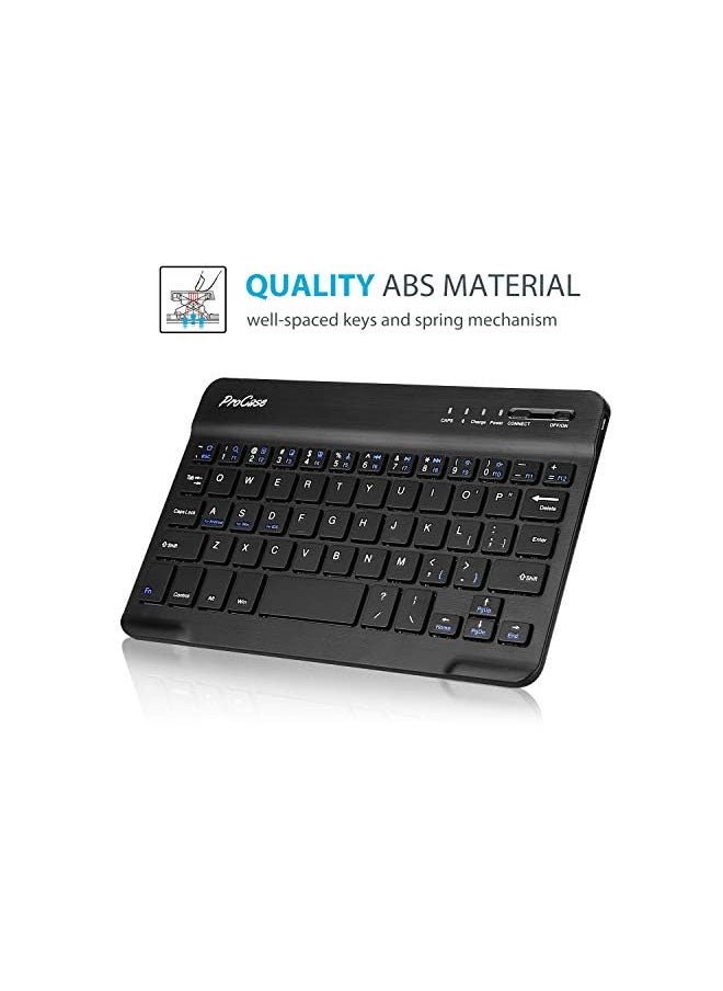 Procases - Ipad Mini Keyboard Case For Ipad Mini 5 2019/ Mini 4, Mini 1 2 3, Slim Lightweight Smart Cover With Magnetically Detachable Wireless Keyboard For Ipad Mini 5/4/3/2/1 –Black - Image 1